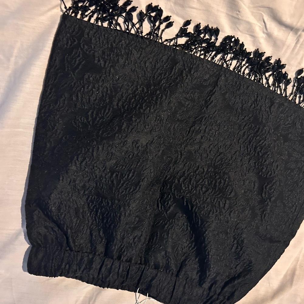 Black Fringed Jacquard Ganni Skirt - Picture 9 of 12
